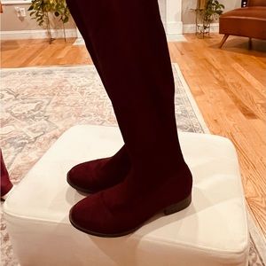 Over the Knee Burgandy Boots Size 7